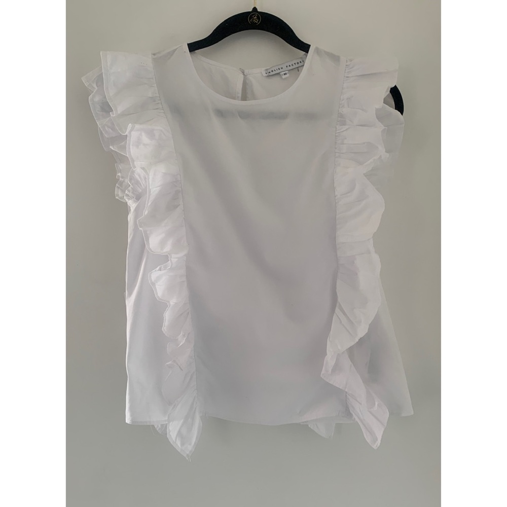English Factory White Blouse With Ruffles